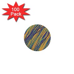 Blue And Yellow Van Gogh Pattern 1  Mini Buttons (100 Pack) 