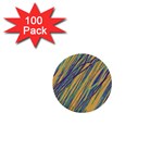 Blue and yellow Van Gogh pattern 1  Mini Buttons (100 pack)  Front