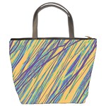 Blue and yellow Van Gogh pattern Bucket Bags Back