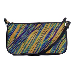 Blue And Yellow Van Gogh Pattern Shoulder Clutch Bags by Valentinaart