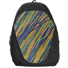 Blue And Yellow Van Gogh Pattern Backpack Bag by Valentinaart