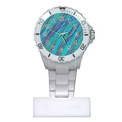 Blue Pattern Plastic Nurses Watch by Valentinaart