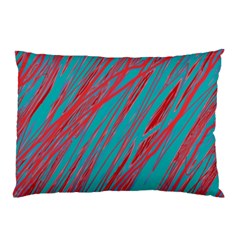 Red And Blue Pattern Pillow Case by Valentinaart