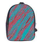 Red and blue pattern School Bags(Large)  Front