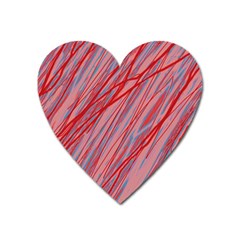 Pink And Red Decorative Pattern Heart Magnet by Valentinaart