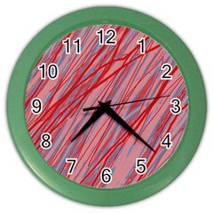 Pink And Red Decorative Pattern Color Wall Clocks by Valentinaart