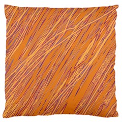 Orange Pattern Large Cushion Case (two Sides) by Valentinaart