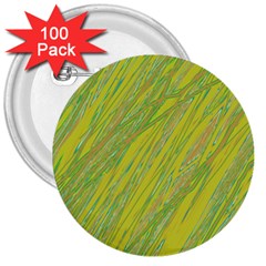 Green And Yellow Van Gogh Pattern 3  Buttons (100 Pack)  by Valentinaart
