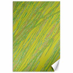 Green And Yellow Van Gogh Pattern Canvas 24  X 36  by Valentinaart