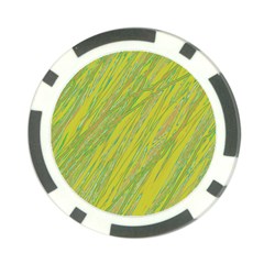Green And Yellow Van Gogh Pattern Poker Chip Card Guards by Valentinaart
