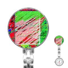 Colorful pattern Stainless Steel Nurses Watch