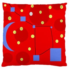 Red Sky Large Cushion Case (one Side) by Valentinaart