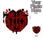 Red, black and white decorative abstraction Playing Cards 54 (Heart)  Front - Heart4