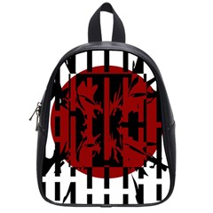 Red, Black And White Decorative Abstraction School Bags (small)  by Valentinaart