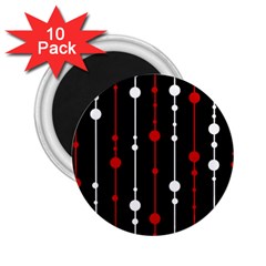 Red Black And White Pattern 2 25  Magnets (10 Pack)  by Valentinaart