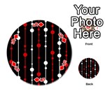 Red black and white pattern Playing Cards 54 (Round)  Front - Diamond5