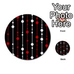 Red black and white pattern Multi-purpose Cards (Round)  Front 2