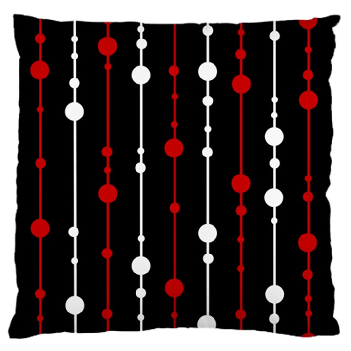 Red black and white pattern Large Flano Cushion Case (One Side)