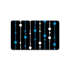 Blue, White And Black Pattern Magnet (name Card)