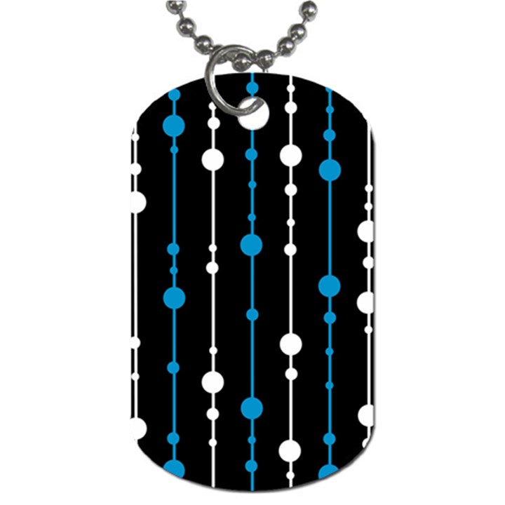 Blue, white and black pattern Dog Tag (One Side)