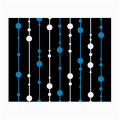 Blue, White And Black Pattern Small Glasses Cloth by Valentinaart