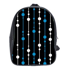 Blue, White And Black Pattern School Bags(large)  by Valentinaart