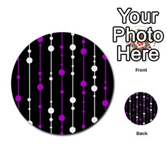 Purple, Black And White Pattern Multi-purpose Cards (round) 