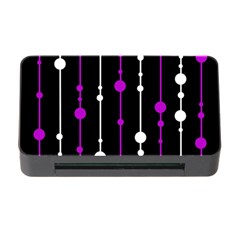 Purple, Black And White Pattern Memory Card Reader With Cf by Valentinaart