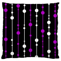 Purple, Black And White Pattern Large Cushion Case (two Sides) by Valentinaart