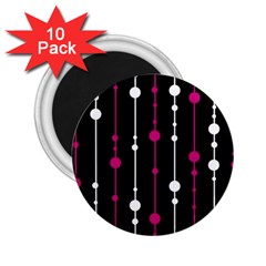 Magenta White And Black Pattern 2 25  Magnets (10 Pack)  by Valentinaart