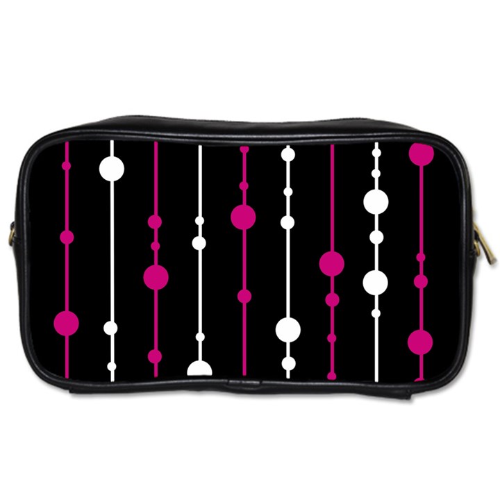 Magenta white and black pattern Toiletries Bags