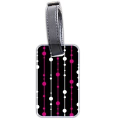 Magenta White And Black Pattern Luggage Tags (two Sides) by Valentinaart