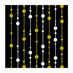 Yellow, Black And White Pattern Medium Glasses Cloth by Valentinaart