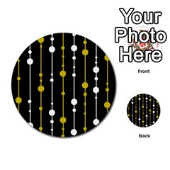 Yellow, Black And White Pattern Multi-purpose Cards (round)  by Valentinaart