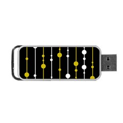 Yellow, Black And White Pattern Portable Usb Flash (two Sides) by Valentinaart