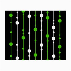 Green, White And Black Pattern Small Glasses Cloth (2-side) by Valentinaart