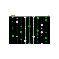 Green, White And Black Pattern Cosmetic Bag (medium)  by Valentinaart