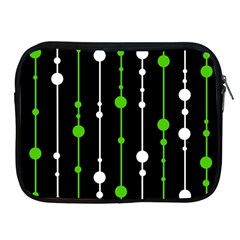 Green, White And Black Pattern Apple Ipad 2/3/4 Zipper Cases by Valentinaart