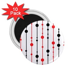 Red, Black And White Pattern 2 25  Magnets (10 Pack)  by Valentinaart