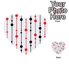 Red, Black And White Pattern Multi-purpose Cards (heart) 