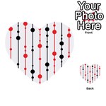 Red, black and white pattern Multi-purpose Cards (Heart)  Front 28