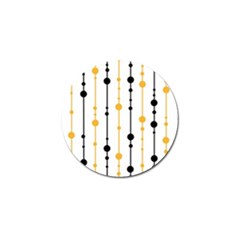 Yellow, Black And White Pattern Golf Ball Marker by Valentinaart