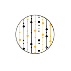 Yellow, Black And White Pattern Hat Clip Ball Marker (4 Pack) by Valentinaart