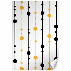 Yellow, Black And White Pattern Canvas 20  X 30   by Valentinaart