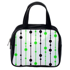 Green Pattern Classic Handbags (one Side) by Valentinaart