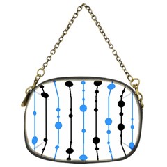 Blue, White And Black Pattern Chain Purses (one Side)  by Valentinaart