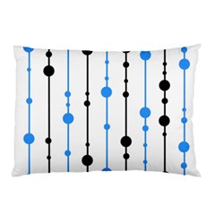 Blue, White And Black Pattern Pillow Case by Valentinaart