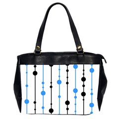 Blue, White And Black Pattern Office Handbags (2 Sides)  by Valentinaart