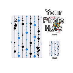 Blue, White And Black Pattern Playing Cards 54 (mini)  by Valentinaart