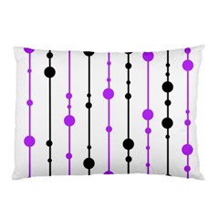 Purple, White And Black Pattern Pillow Case by Valentinaart